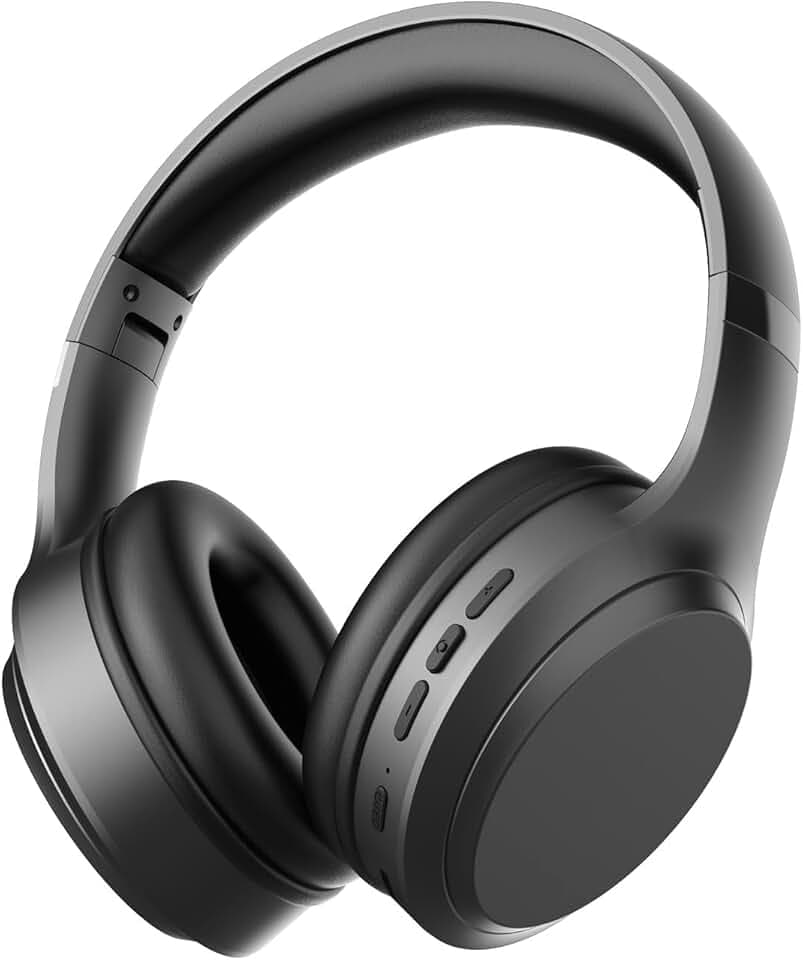elzle Casque Audio Bluetooth Over-Ear avec 82h d'Autonomie Bluetooth 5.3 | 3 Modes Équaliseur Micro Intégré, Design Léger et Pliable pour Voyage, Travail et Jeu