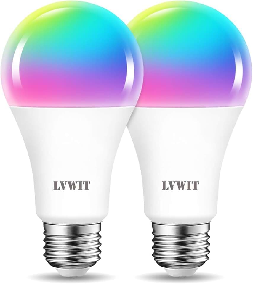 LVWIT 14W E27 Ampoule LED WiFi Intelligente à Intensité Variable, Compatible avec Bluetooth, Google Home Alexa Tuya Smart Life App, RGB Givré 100W 1521Lm, Pas de Hub requis, 2 Packs