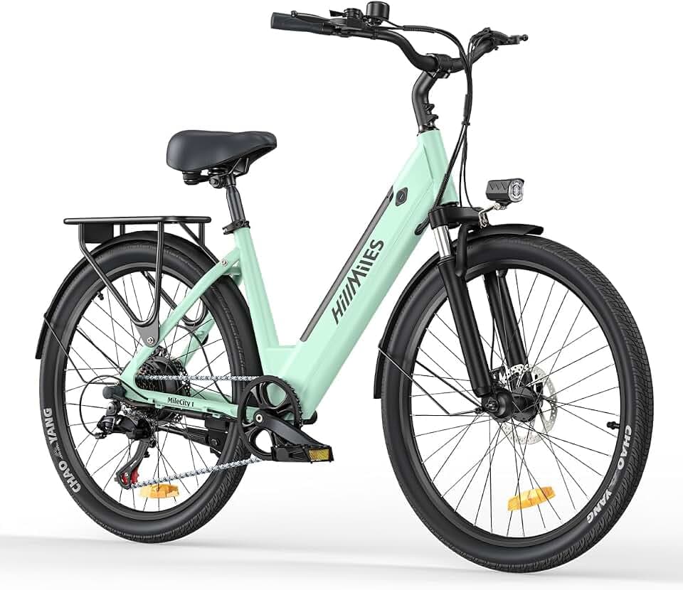 HillMiles Vélo Électrique Adulte 26", Batterie 36V 13Ah Amovible, Autonomie 100 km, 25 km/h, 7 Vitesses, 5 Niveaux Assistance, Suspension Avant, Étanche IP65,VTC