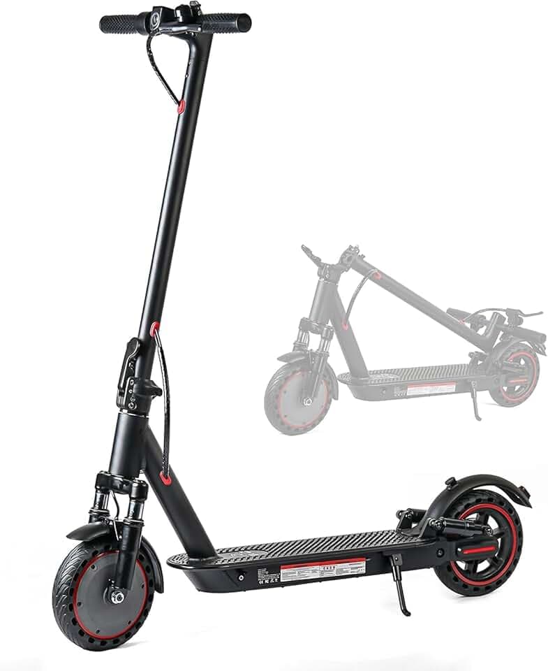 Trottinette électrique Pliable pour Adultes, 8.5"/10" pneus, 4 amortisseurs, portée maximale 30-45 kilomètres, contrôlable par Application