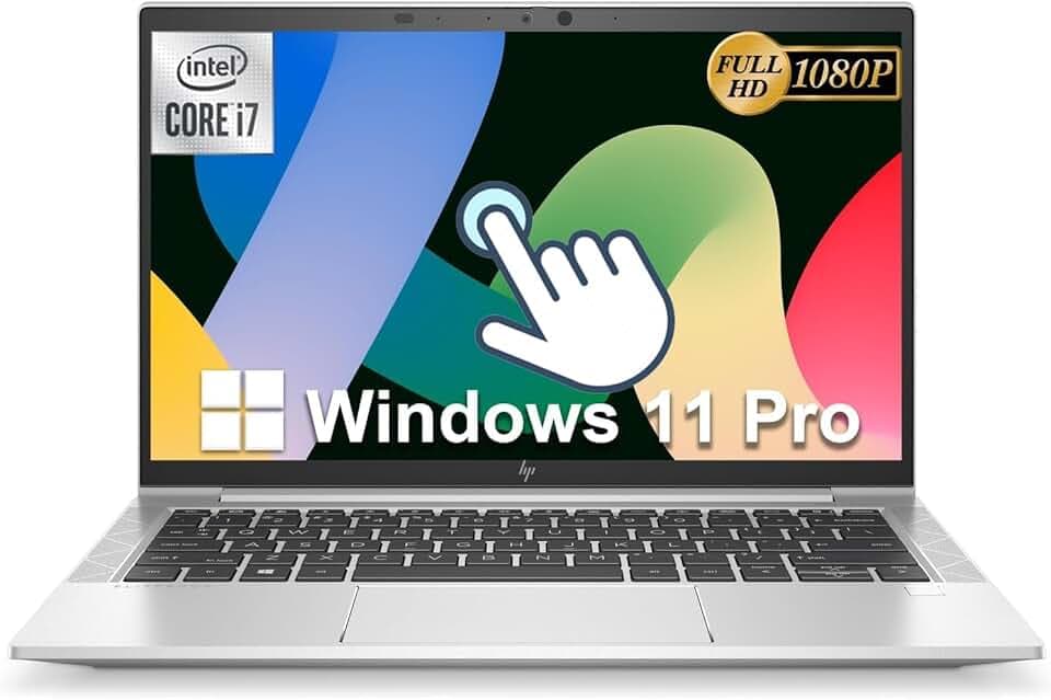 HP Elitebook 830 G8 Ordinateur portable professionnel à écran tactile 13,3", FHD (1920 x 1080), Intel Core i7-1185G7, 16 Go de RAM, SSD 256 Go, clavier QWERTY américain, Windows 11 Pro (reconditionné)