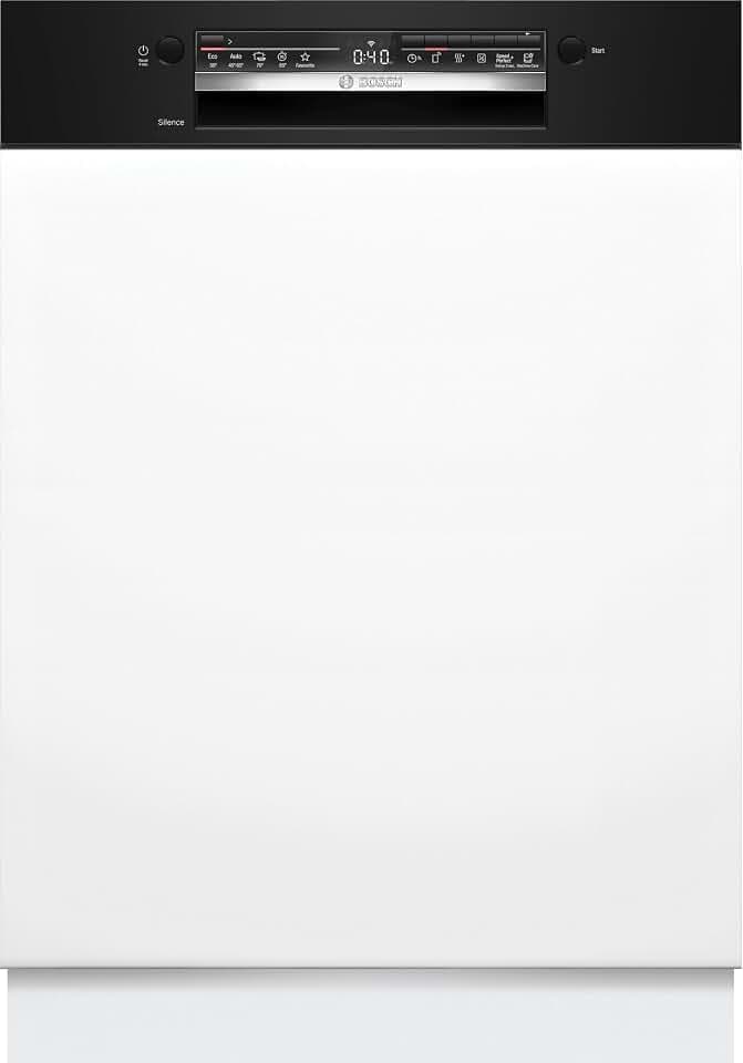 Bosch SMI2HTB06E Série 2 - Lave-vaisselle, encastrable, Classe énergie C | 60 cm, Noir, Moteur induction, AquaStop, Option Séchage Extra, Home Connect, Programme Express 65 °C Étiquetage Énergétique