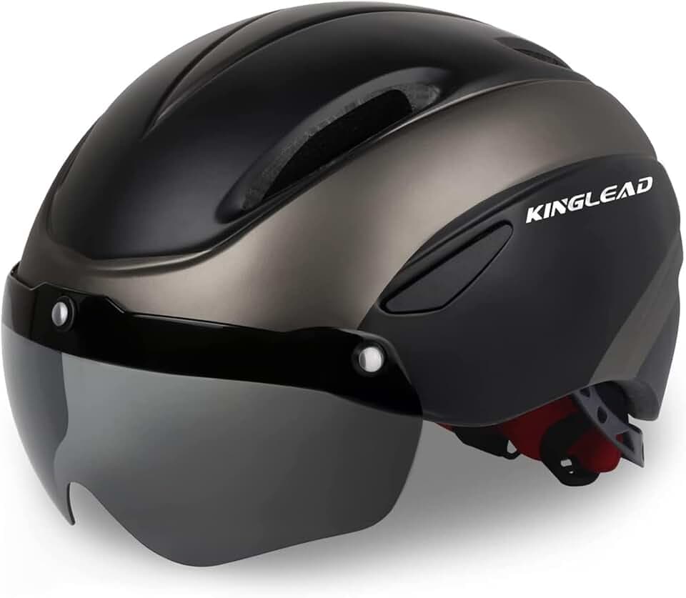 Casque Vélo Homme, Casque Vélo Femme KINGLEAD, Casque Vélo MTB avec Visière Magnétique Amovible, Casque Respirant Ultraléger, Casque Vélo Ajustable