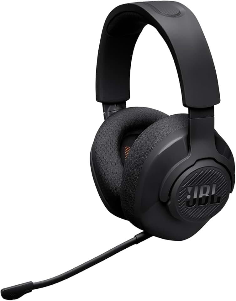JBL Quantum 360, Casque Gaming Circum-Auriculaire sans Fil, Noir | Double Connexion 2,4 GHz et Bluetooth, Autonomie 22 h, Micro Amovible, Compatible avec Plusieurs Plateforme