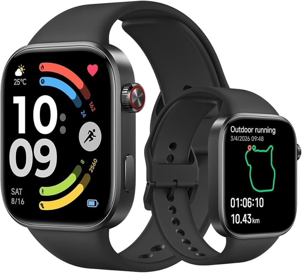 XIAOMI Redmi Watch 6, Montre Connectée, Autonomie de 24 Jours, Noir | Écran 2,07″, suivi fréquence cardiaque/sommeil/stress, plus de 150 sports, GPS, étanchéité 5 ATM, Android et Ios