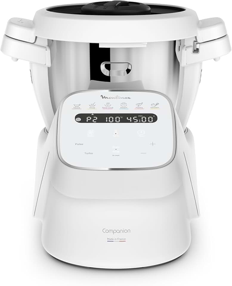 Moulinex, Companion, Robot cuiseur, 14 fonctions, Capacité XL 10 personnes, Blanc, Fabriqué en France, YY5642FG