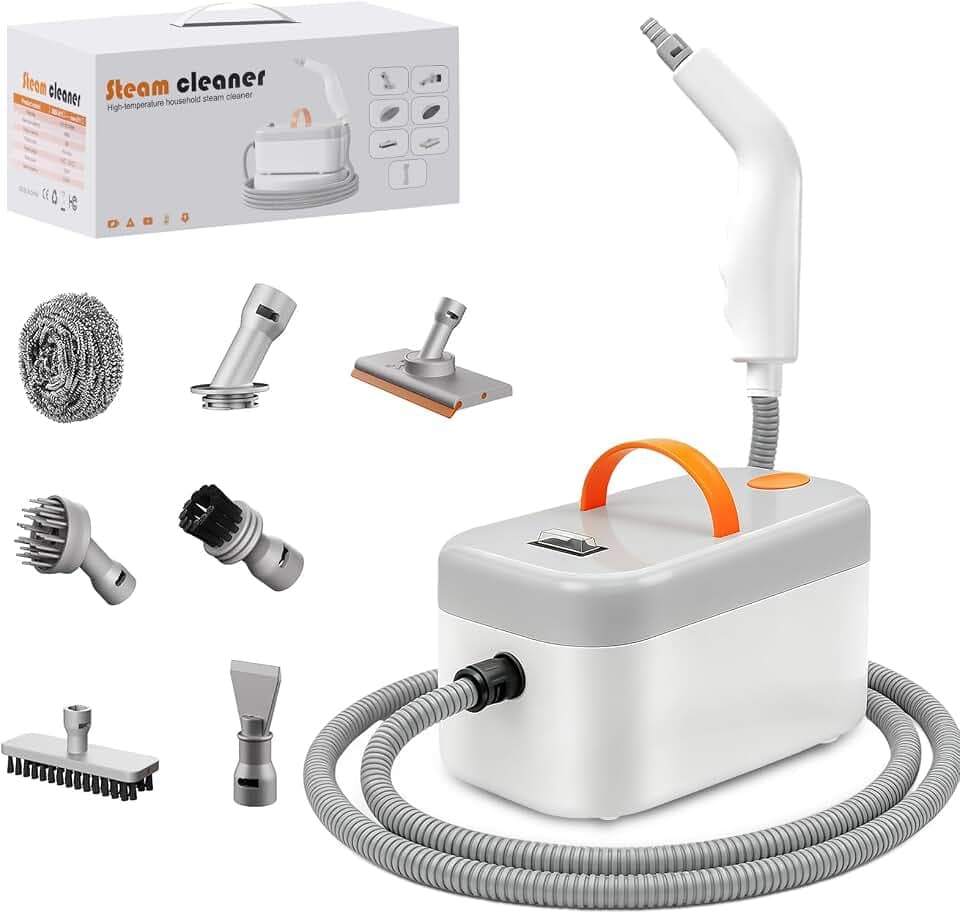 Nettoyeur Vapeur Portatif 1200W | Pression:4.5 bars | Tank 850ml | Préchauffage rapide 15S Nettoyage Haute Température | Convient pour les climatiseurs, les cuisines, les hottes aspirantes