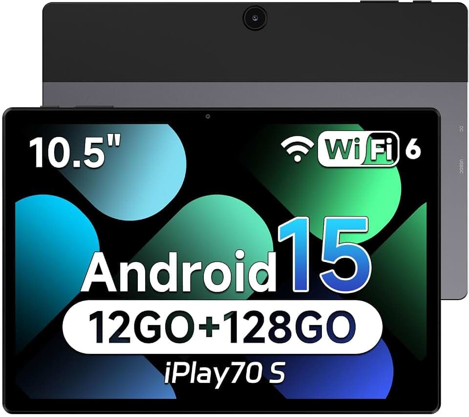 ALLDOCUBE Tablette 10 Pouces, Tablette Android 15, Processeur Octa-Cœur, 4 Go RAM 128 Go Stockage, Batterie 6000mAh, WiFi 6, Écran IPS 1920x1280, Extensible TF 1 to, Certifié GMS, iPlay 70 S
