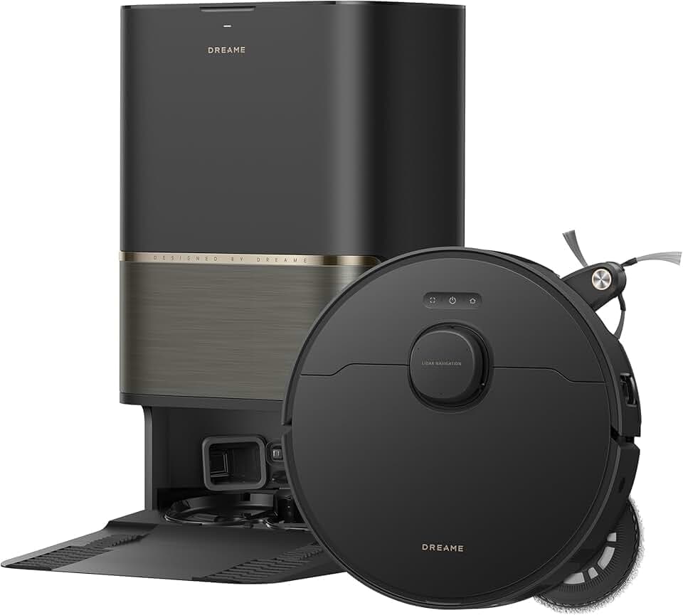 dreame L50s Pro Ultra Robot aspirateur Laveur, 30 000 Pa, 100 Jours de vidage Automatique, Nettoyage des serpillières à Haute température, Nettoyage des Bords et des Coins, Brosse Anti-enchevêtrement