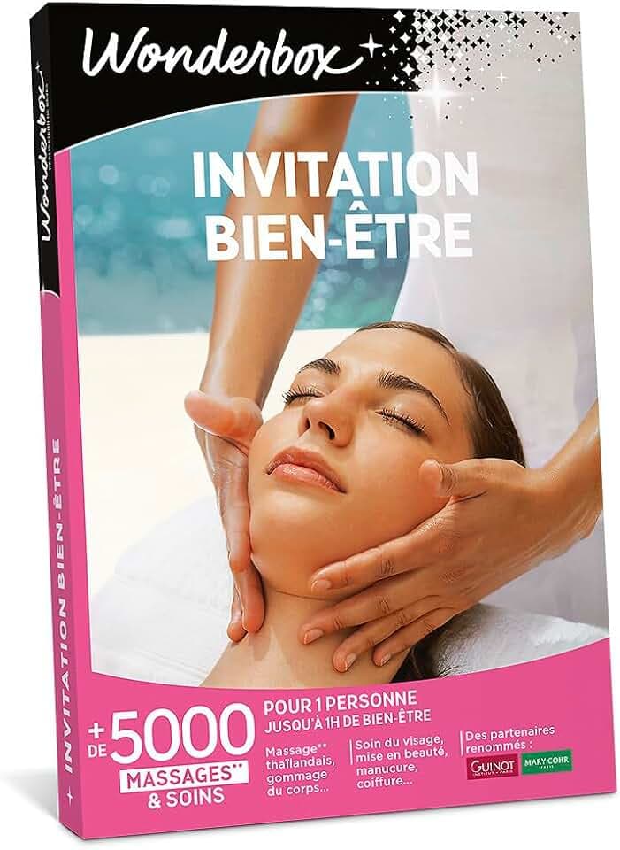 Wonderbox - Coffret Cadeau - Invitation AU Bien Etre – 5000 Soins du Visage, Gommage aux Agrumes, beautés des Mains, accès au Spa pour 1 Personne