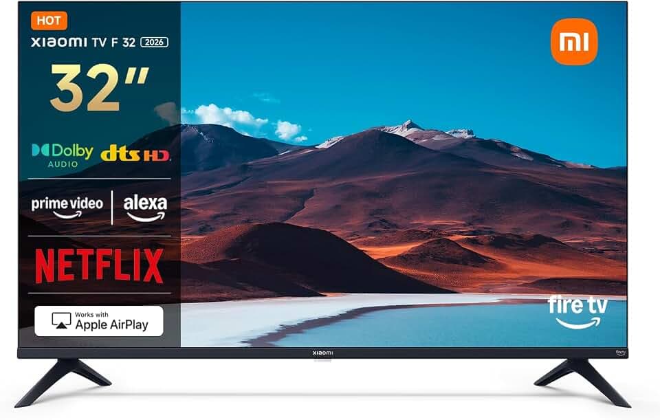 XIAOMI 32 inch F TV, HD, Smart TV, Contrôle Vocal Alexa, Dolby Audio, DTS Virtual:X, DTS-HD, AirPlay Compatible | Dolby Audio, DTS Virtual:X, DTS-HD, commande vocale avec Alexa, compatible avec Apple AirPlay