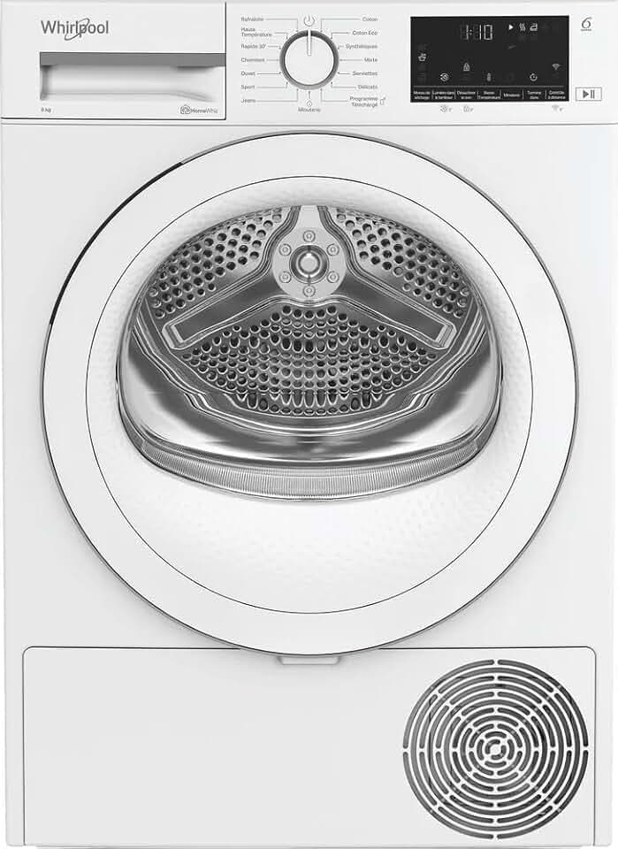 WHIRLPOOL Sèche-linge, Pompe à chaleur, 9 KG, A++/ D, Interface Big Digit (W7S), *
