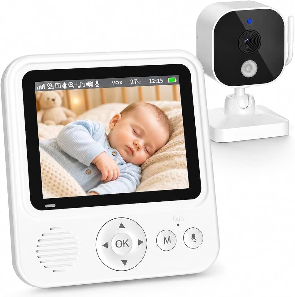 OBVHNUA Babyphone Caméra Bébé avec Écran IPS 2,8 Pouces Babyphone Vidéo sans WiFi ni App Batterie 2000mAh VOX Vision Nocturne Audio Bidirectionnel Surveillance de la Température Zoom 2X/4X