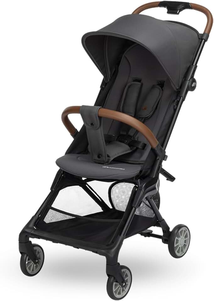 Bebeconfort Zephir, poussette bébé compacte, 0 à 4 ans (22 kg max.), poussette de voyage légère (5.6 kg), autorisée en bagage cabine, siège inclinable et position allongée, panier, Mineral Graphite