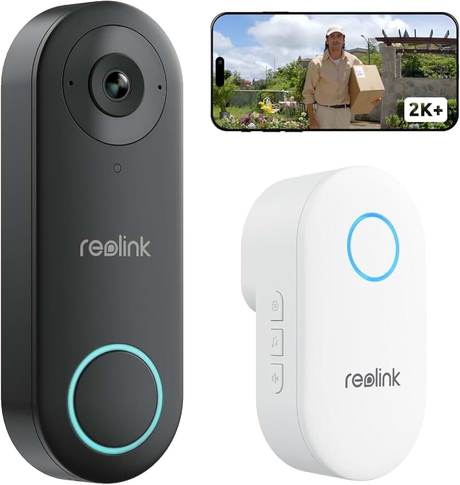 Reolink Sonnette vidéo de sécurité filaire 3K avec kit de carillon, connectivité Wi-Fi 2,4/5 GHz (Reconditionné) | Connectivité Wi-Fi 2,4/5 GHz (Reconditionné)