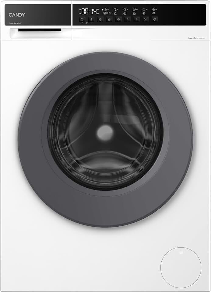 Lave-linge Séchant Candy EWY 4106G8‑S – 10 kg Lavage / 6 kg Séchage – 1400 trs/min – Moteur Inverter Silencieux – ProActive EcoWash – Fonction Vapeur – Classe A/D Étiquetage Énergétique