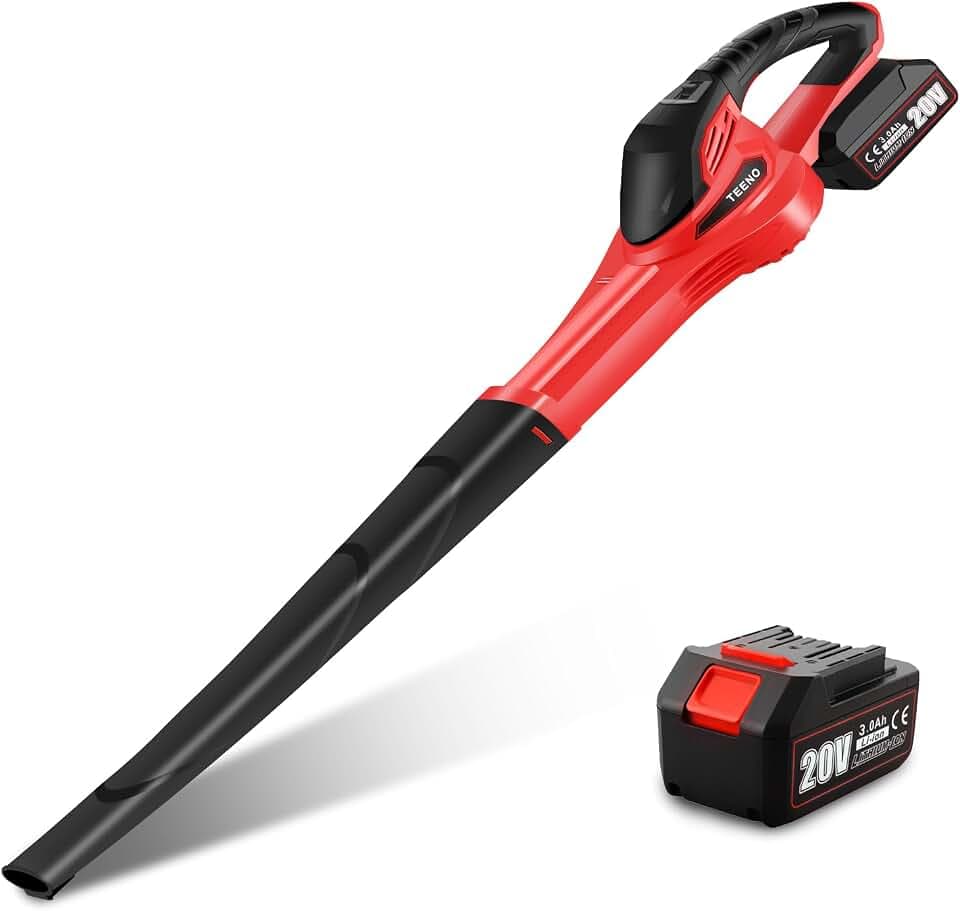 TEENO Souffleur de Feuilles sans Fil 20V丨288 km/h Haute Vitesse | Batterie 3.0Ah Incluse丨Compatible Makita Batteries丨Léger 2.45 kg丨Poignée丨Antidérapante pour Jardin, Terrasse, Allée