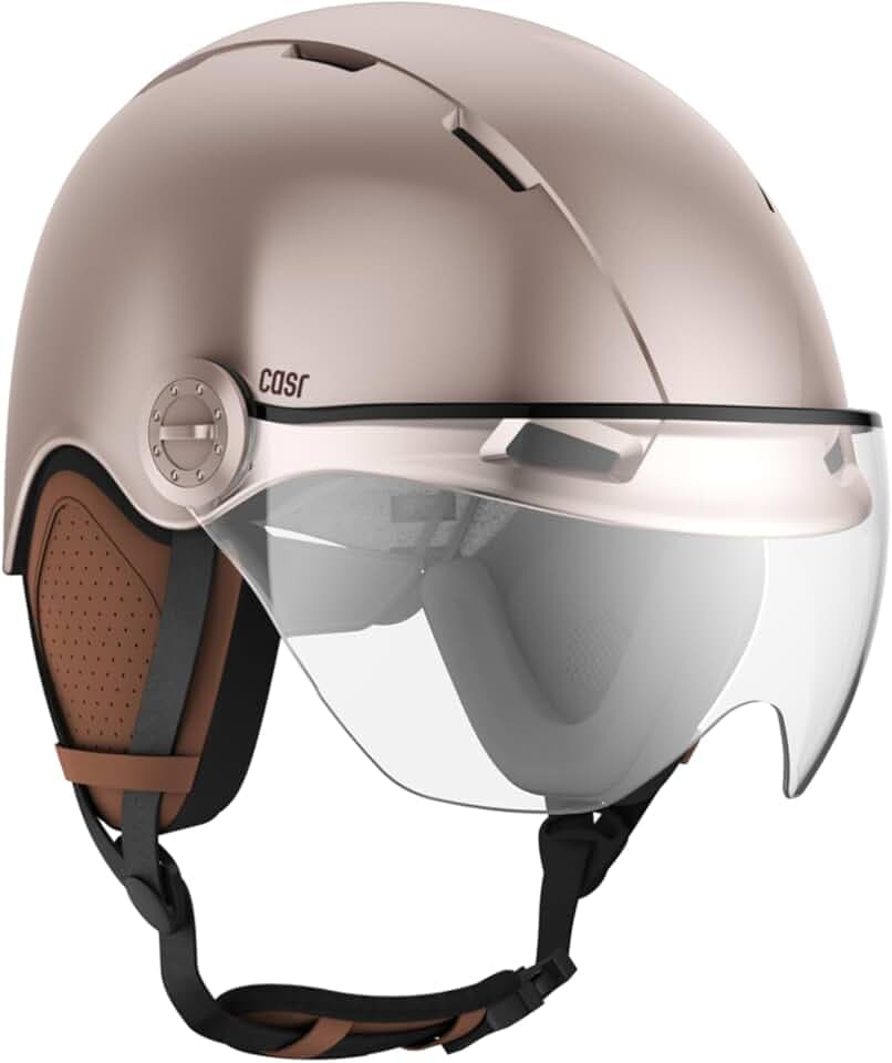 CASR Style - Casque Lifestyle Urbain pour Vélo & Trottinette Electrique - Visière Transparente & Cache-Oreille Amovibles - Confort Optimal pour Homme & Femme