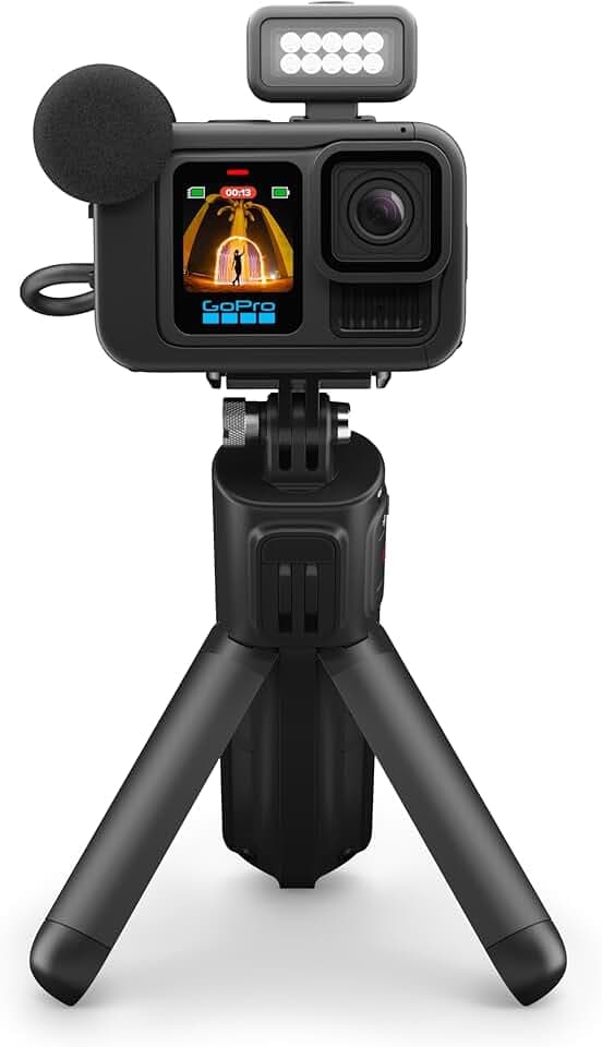 GoPro HERO13 Black Creator Edition – Volta (poignée de Batterie, trépied, télécommande), Module multimédia + d'éclairage, Batterie Enduro, Support de Verrouillage magnétique et étui de Transport | Provenance France. Emballage securisé. Livré avec Facture dont TVA.