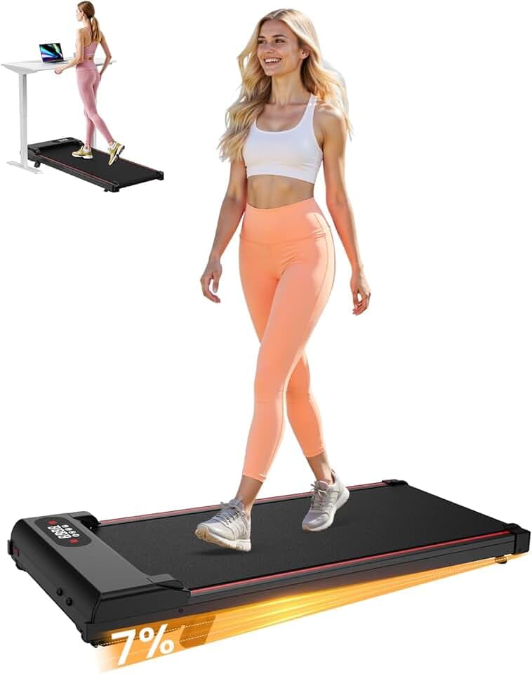Tapis de Course et Marche 3 en 1 avec Pente 7% – Tapis Roulant Silencieux, 8 km/h, 2,5 CV, Amorti Confortable, Charge 130 kg, Écran LCD – Maison & Bureau