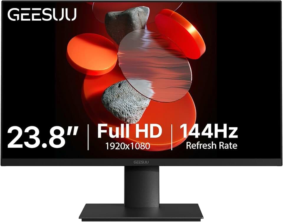 Ecran PC 24 Pouces, 100Hz/144Hz Moniteur, Full HD 1080p Écran Ordinateur, 5ms, Eye-Care, Lowblue, 99% sRGB, VESA 75x75mm, HDMI 2.0 & DP 1.4
