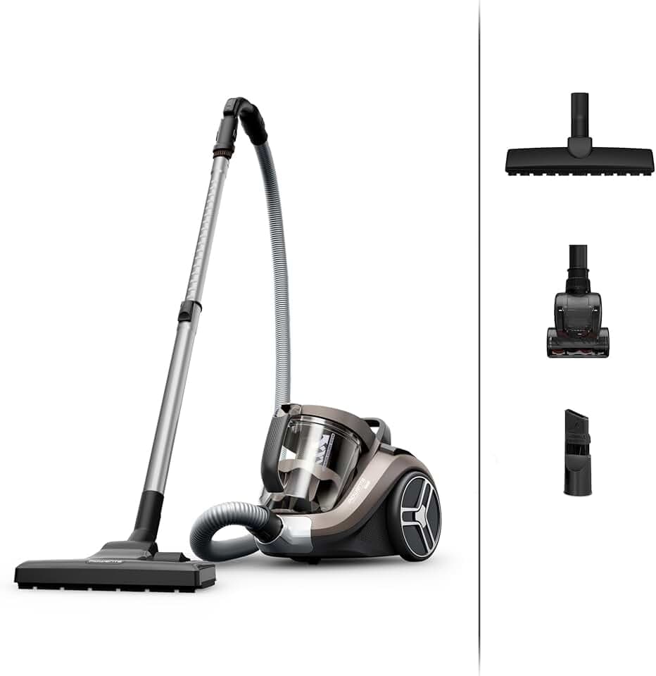 Rowenta Compact Power XXL Animal Aspirateur sans sac, Moteur basse consommation 900W max, Haute filtration, Bac à poussière 2,5L, Compact, RO4B50EA, Cigarillo