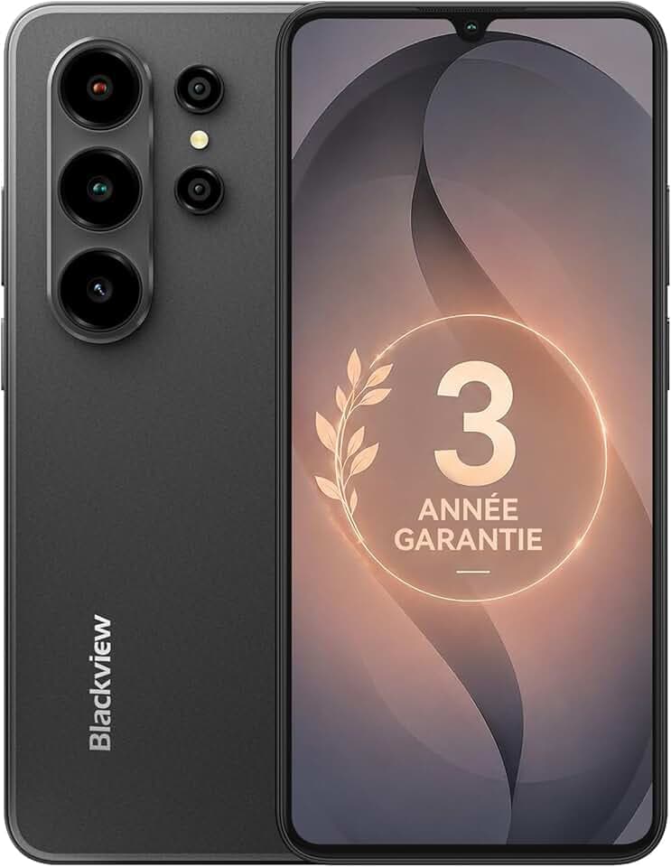 Blackview Wave 10C Telephone Portable 6,88" HD+, Smartphone Android 16, 16+32Go (ext 1To), Double SIM, 5000mAh, 32+13MP, Face ID/GPS/OTG, Compatible Orange, SFR, Bouygues, Free Mobile – Noir