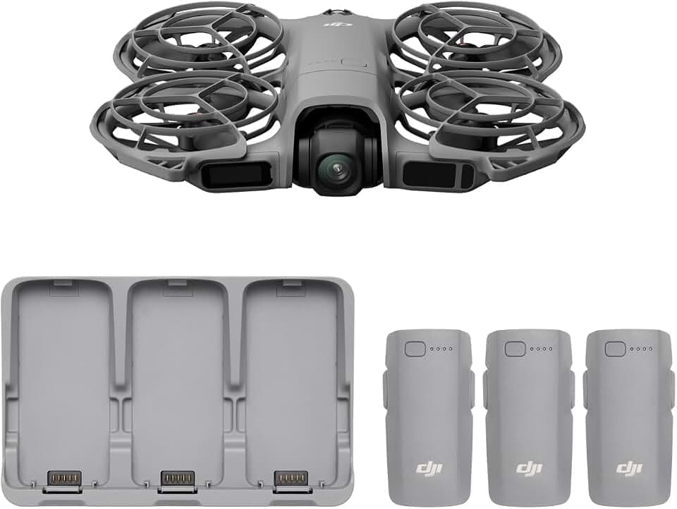 Bundle Fly More DJI Neo 2 (drone seul), drone caméra 4K | Décollage & atterrissage de la main, contrôle gestuel, ActiveTrack, détection obstacles omnidirectionnelle, 3 batteries