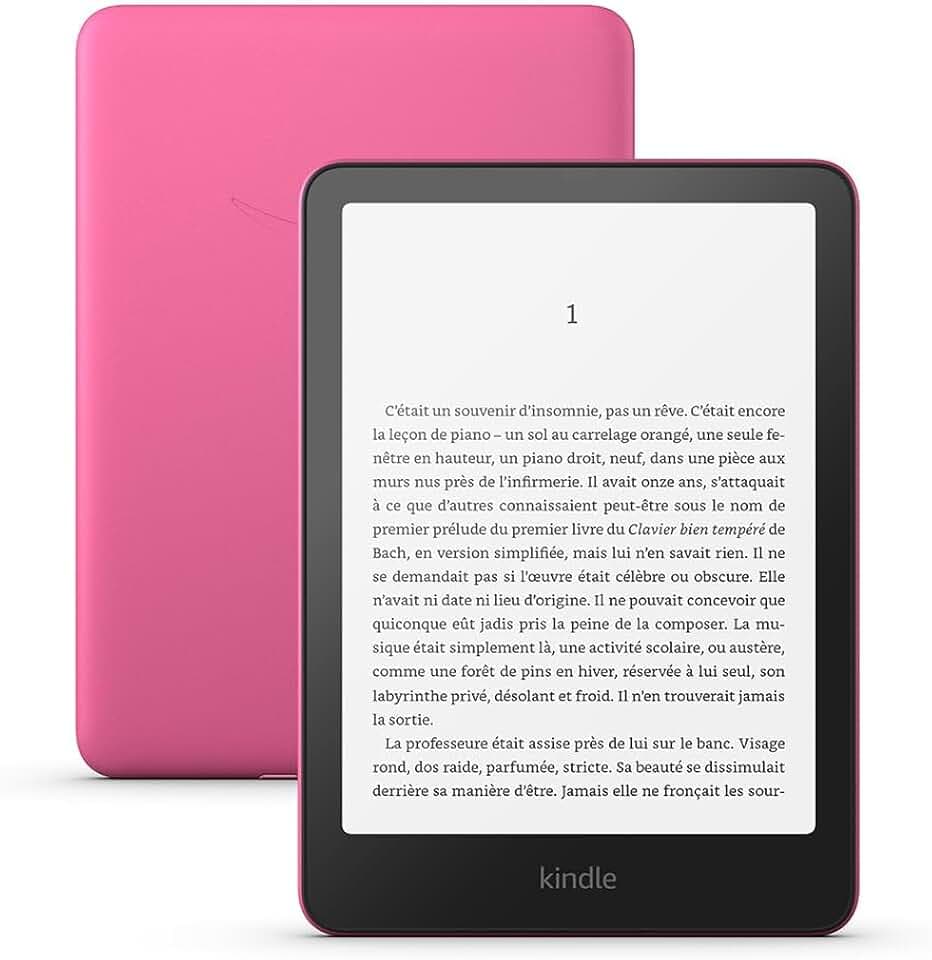 Amazon Kindle Paperwhite (Nouvelle génération) - Notre modèle le plus rapide avec un nouvel écran antireflets et une autonomie de plusieurs semaines - 16 Go - Avec publicités - Rose framboise