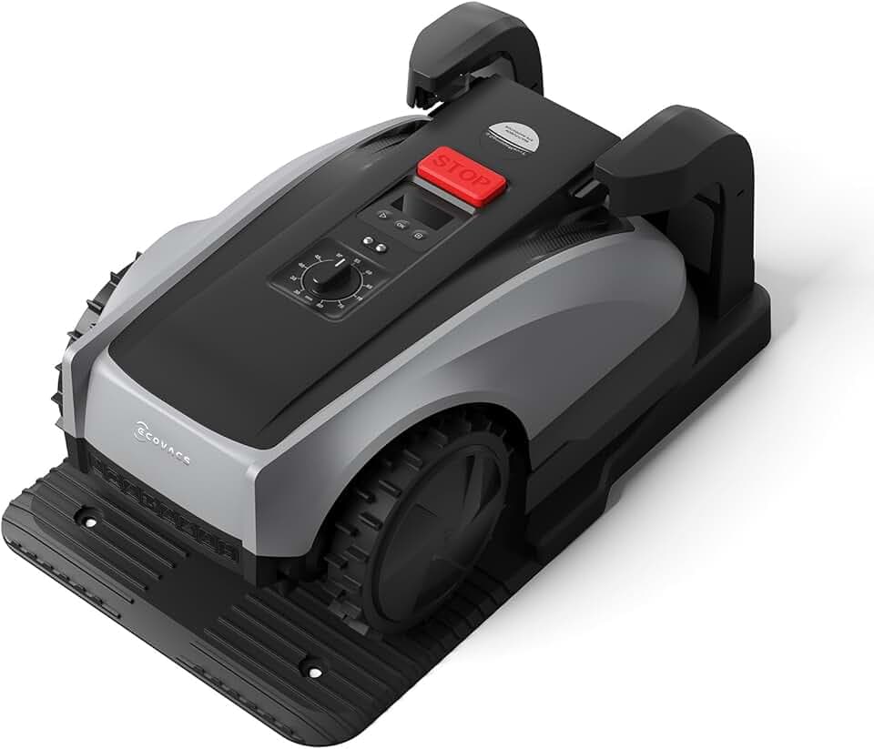 ECOVACS Goat O600 RTK Robot Tondeuse sans Fil, 600 M², Navigation RTK+Vision, Robot Tondeuse, Évitement des Obstacles par IA, Contrôle par Application, Passe sur Les Zones Étroites de 0,7 Mètre