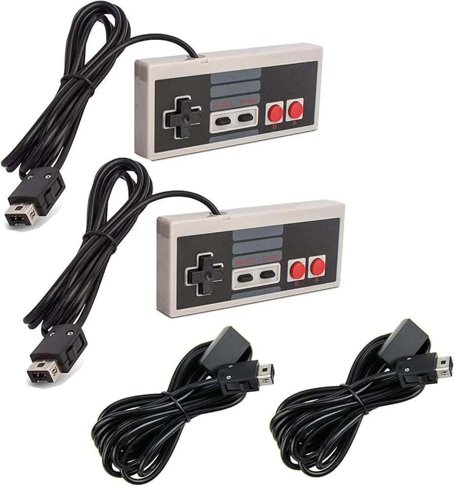 Link-e : 2 X Manette de Jeu et Cable Rallonge Compatible avec la Console Nintendo Mini/Classic NES