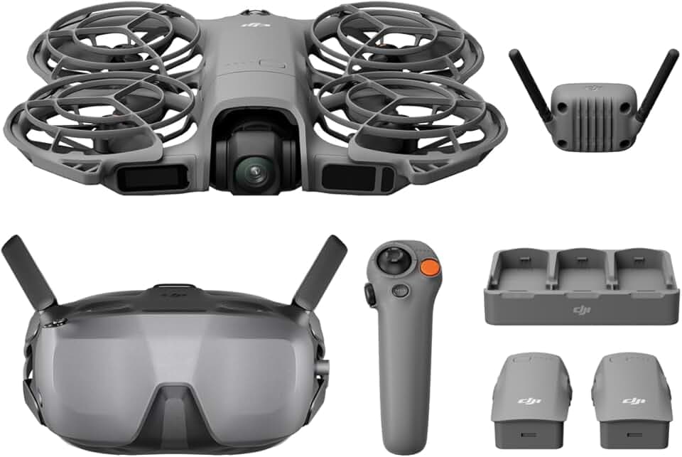 Bundle Motion Fly More DJI Neo 2 avec RC Motion 3 et Goggles N3, transmission stable avec émetteur-récepteur numérique, drone 4K pour débutants, vol FPV, 3 batteries
