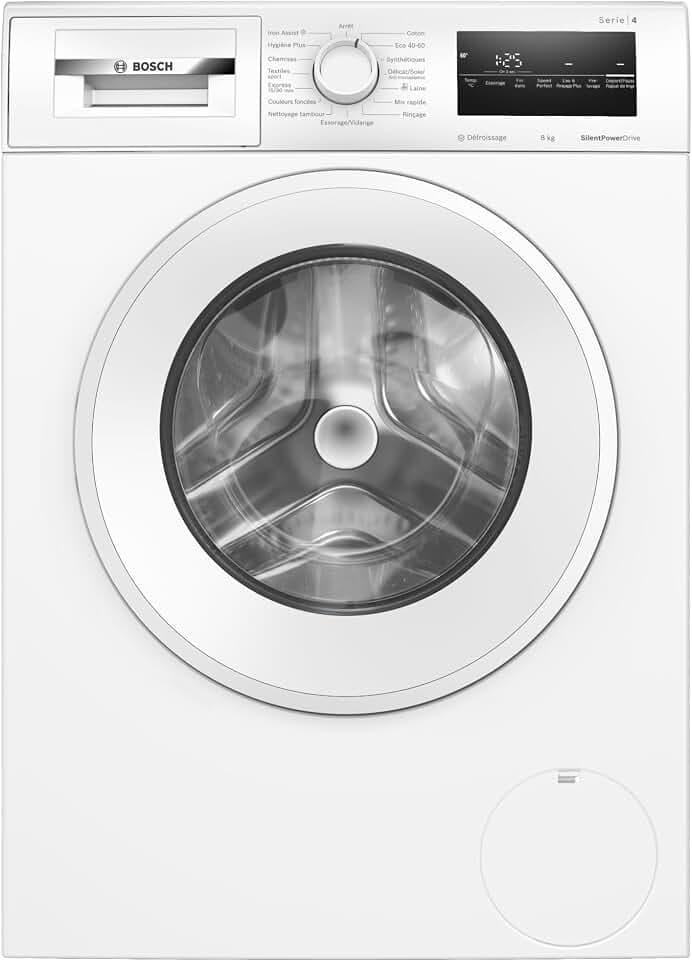 Bosch WAN24209FR Série 4 - Lave-linge, pose-libre, Défroissage Iron Assist | Blanc, 9 kg, 1200 trs/min, ActiveWater Plus, Fonction Rajout de linge, Speed Perfect, Classe énergétique A Étiquetage Énergétique