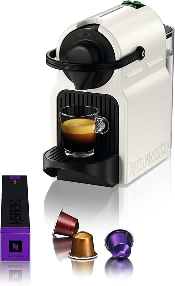 Nespresso Krups Machine à Café Inissia Blanche, 19 Bars + Kit de Bienvenue, Design Compact, Arrêt Automatique, YY1530FD