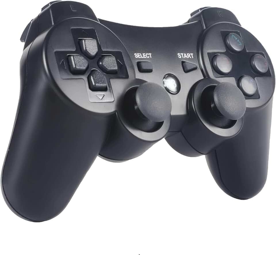 Manette PS3, Sefitopher Manette sans Compatible fil pour Playstation 3 Bluetooth avec Double Vibration Télécommande, Câble de Recharge