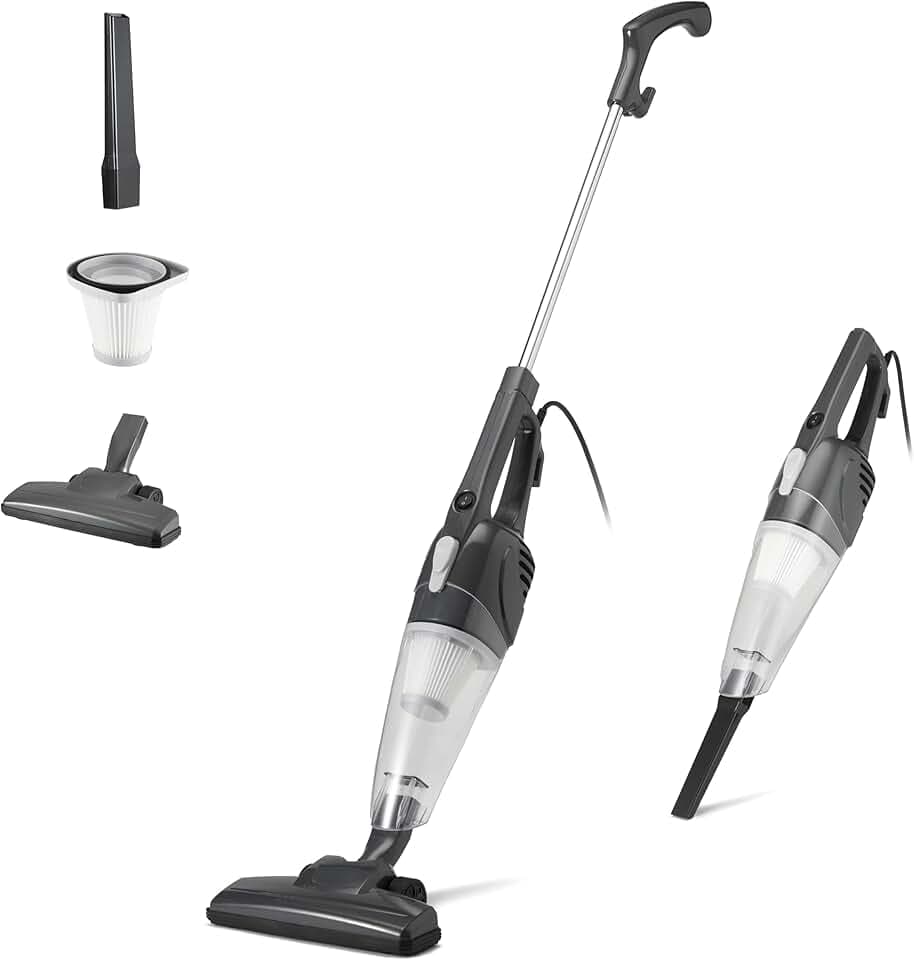 Amazon Basics Aspirateur balai, appareil 2 en 1 avec câble, moteur ECO, filtre Remplaçable, léger, Noir