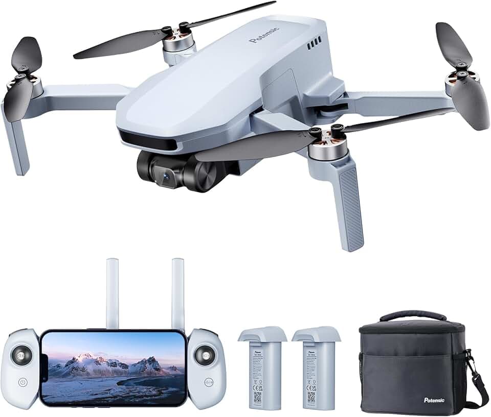 Potensic ATOM SE Combo GPS Drone avec Caméra 4K, 62 Mins de Vol, moins de 249g, HD Transmission Max 4KM, Vitesse Max 16m/s, ShakeVanish EIS Technologie, FPV Quadcopter pour Adultes et Débutants, C0