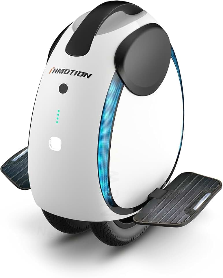 Gyroroue Inmotion E20 - Moteur 450 W - Batterie 240 Wh - Autonomie jusqu'à 30 kilomètres - Vitesse maximale 20 km/h - Double pneus 14", Blanc