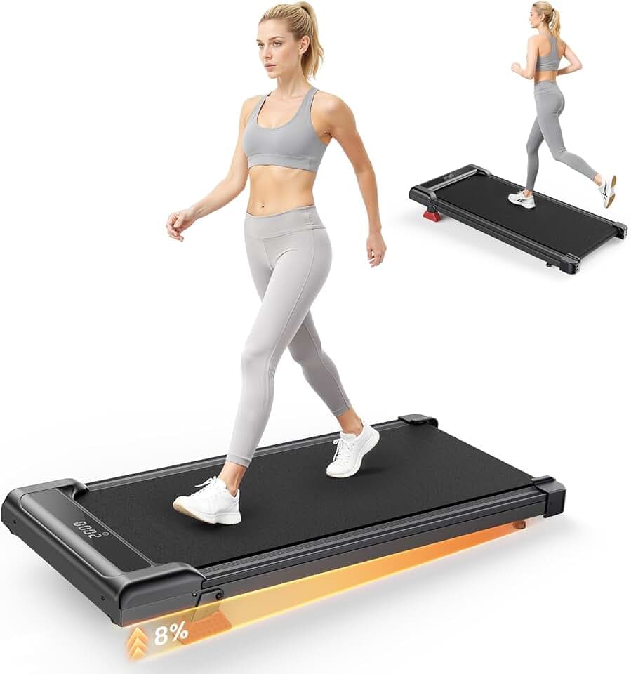 Tapis de Course et Marche 3 en 1 avec Pente 7% – Tapis Roulant Silencieux, 8 km/h, 2,5 CV, Amorti Confortable, Charge 130 kg, Écran LCD – Maison & Bureau