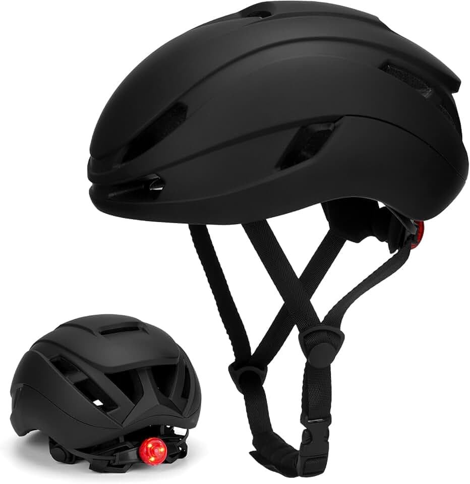 Casque Vélo Adulte LED 54-60cm Aéré Réglable Polyvalent | Léger, coque résistante, rembourrage doux pour un confort optimal et une protection renforcée.
