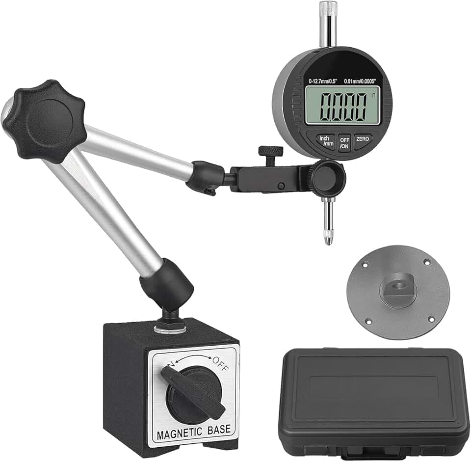 Neoteck Comparateur Numérique 0-12.7mm DTI avec 80kg Support de Base Magnétique Electronic Dial Indicator de Précision pour Tour CNC Fraiseuse, Comparateur Professionnel