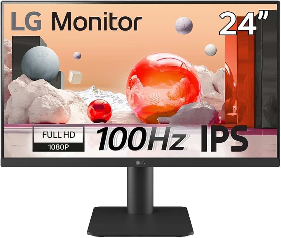LG Standard 24MS550-B.AEU Ecran PC bureautique 24" - Dalle IPS résolution FHD (1920x1080), 5ms GtG 100Hz, NTSC 72% (CIE1931), inclinable, réglable en Hauteur