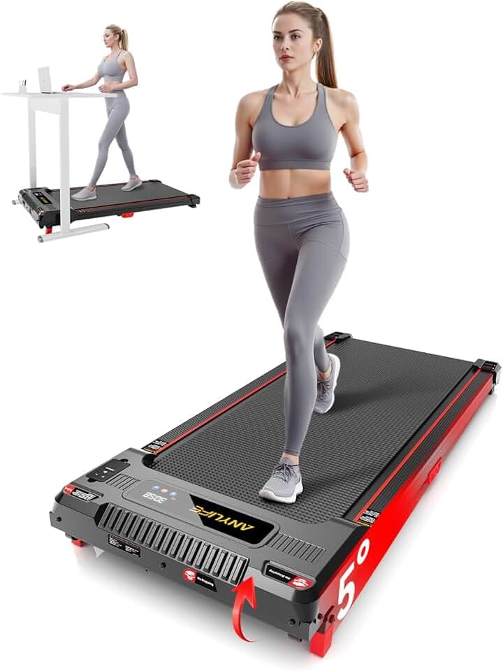Anylife Tapis de Course, Tapis de Marche Inclinable, Équipement de Fitness Intérieur, Tapis Marche, Walking Pad Silencieux, Rangement Facile et Peu Encombrant, Télécommande, Charge Maximale 150Kg