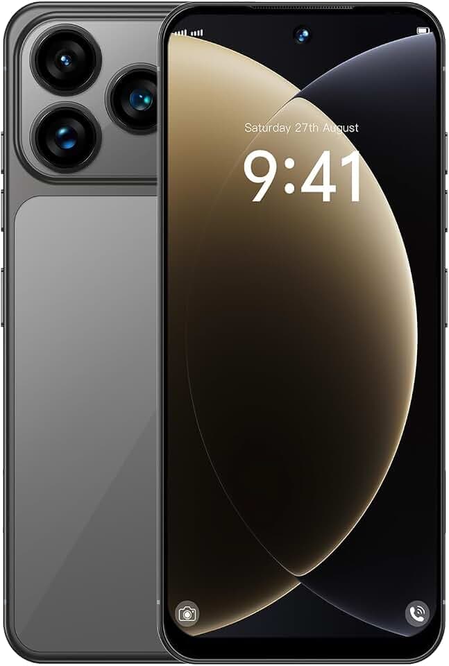 4G Smartphone, Android 12.0 débloqué, Téléphone Portable 4G Double SIM, Écran HD+ 6,6", Batterie 5000mAh, Octa Core, Face ID, 4Go+32Go, Caméra 16MP+13MP, OTG (Black)