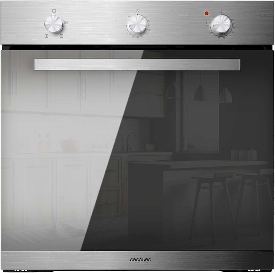 Cecotec Four encastrable Bolero Hexa C136000 Mirror Time A. 2800 W, capacité de 77 L, 4 fonctions, Minuterie, Steam Assist, Steam EasyClean, Cooling Fan, Triple Vitrage, Classe Énergétique A