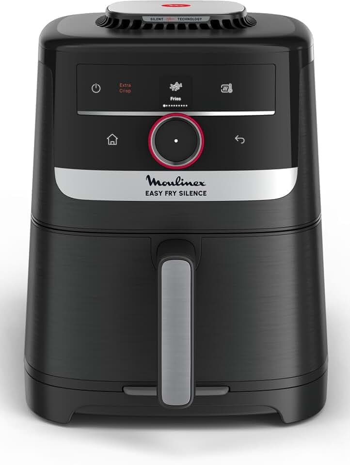 Moulinex - Easy Fry Silence air fryer - 11 programmes - 5 L - Noir | Friteuse sans huile mono tiroir pour 4 personnes - Air fryer silenceux - Technologie brevetée - Accompagnement pas à pas