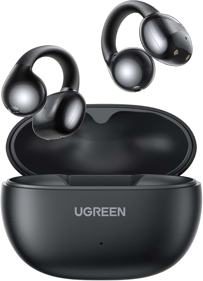 UGREEN Écouteurs Bluetooth sans Fil Sport HiTune S3 Écouteurs Clip Oreille Ouvert ENC DNN Antibruit Bluetooth 5.4 30H Autonomie USB C Charge Étanche à l'eau IPX5 pour Runing Cyclisme Noir