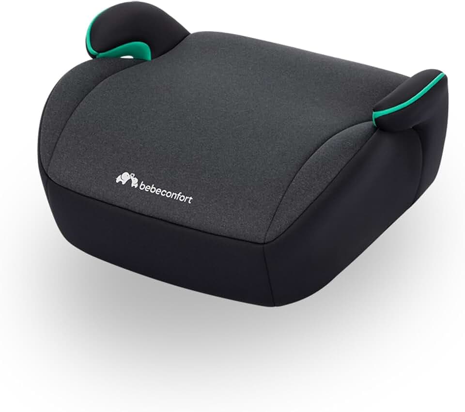 Bebeconfort Manga i-Safe, Rehausseur Voiture Enfant, 6-12 ans, 125-150 cm, Réhausseur Siège Auto, Compact et Léger (< 1 kg), Installation Facile avec la Ceinture de Sécurité, Tissus Doux, Tinted Black