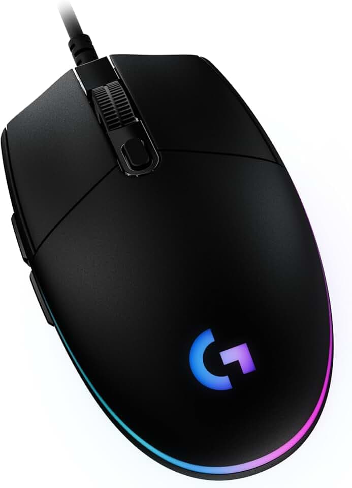 Logitech G203 LIGHTSYNC USB Souris Gaming avec Éclairage RVB Personnalisable, 6 Boutons Programmables, Capteur Niveau Gaming, 8 000 PPP, Ultra-Léger - Noire