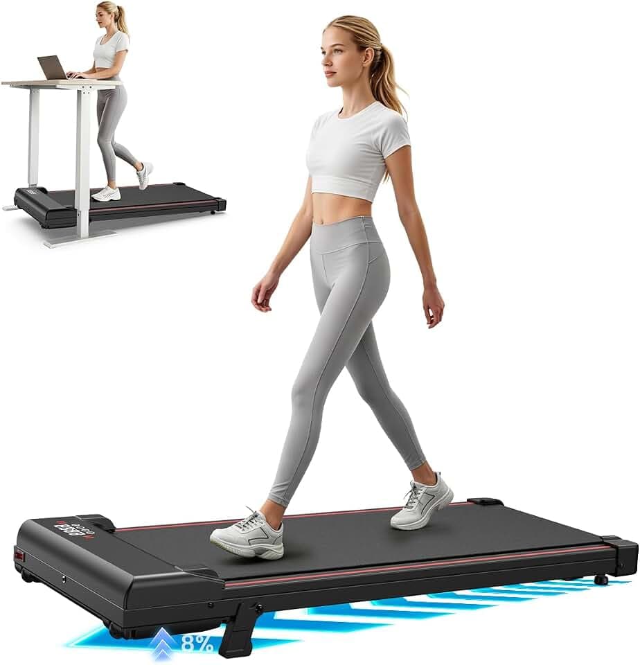 Tapis de Course et Marche 3 en 1 avec Pente 7% – Tapis Roulant Silencieux, 8 km/h, 2,5 CV, Amorti Confortable, Charge 130 kg, Écran LCD – Maison & Bureau